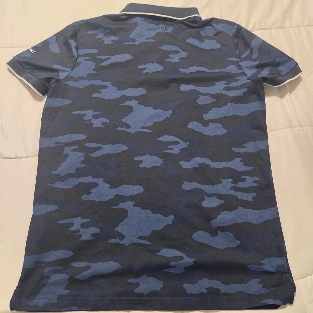 Abacus Womens Blue Camo Golf Polo Shirt St Andrews Short Sleeve Size XS - Picture 7 of 10
